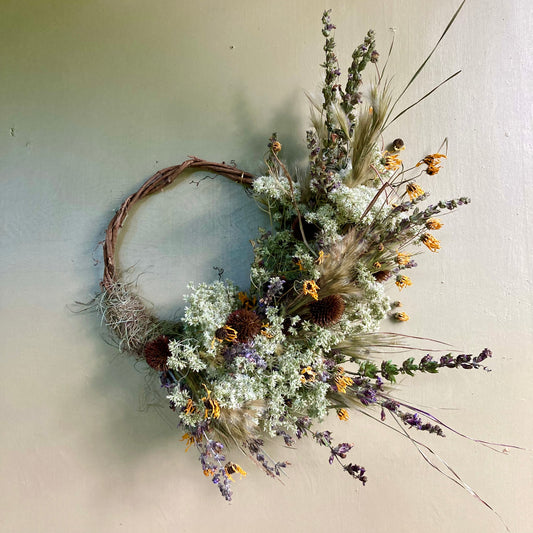 Crescent Everlasting Wildflower Wreath